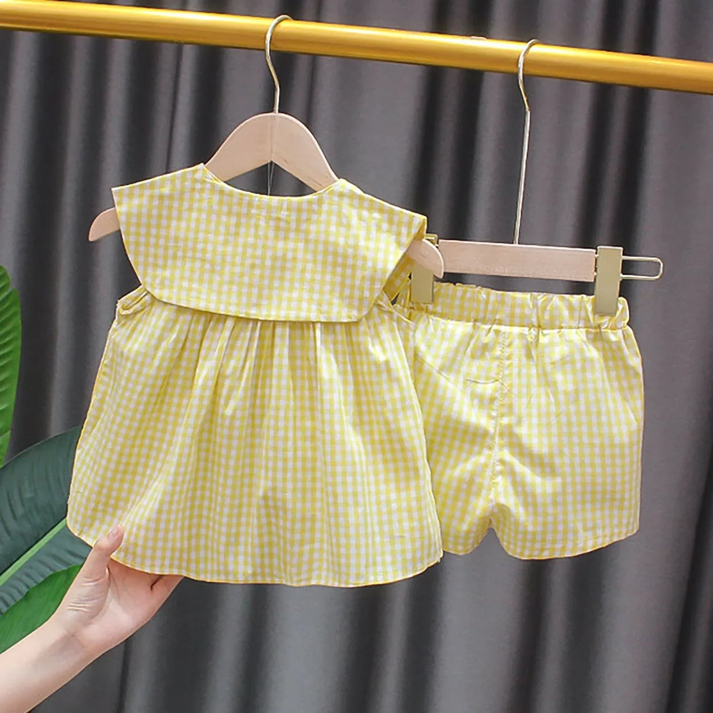 Summer Clothes Sets Girls Cute Fruit Cotton Girls Plaid 2pcs Suit 0 - 24M - BabyHaven