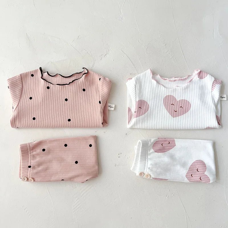 Spring Baby Set Dot Print Infant Girls Sleeper - BabyHaven