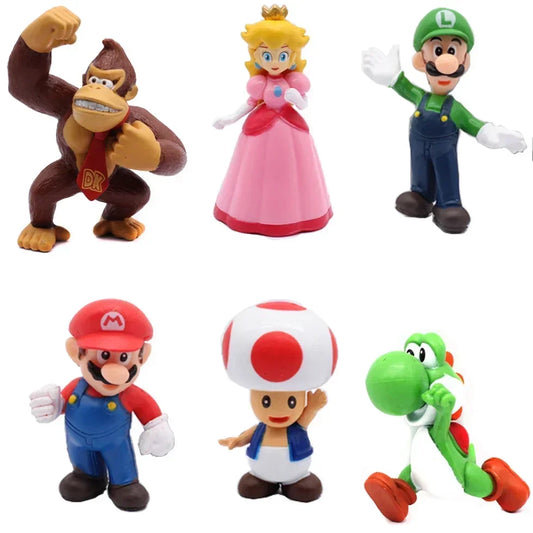 6pcs Action Figure Super Mario Figures Set For Kids Gifts