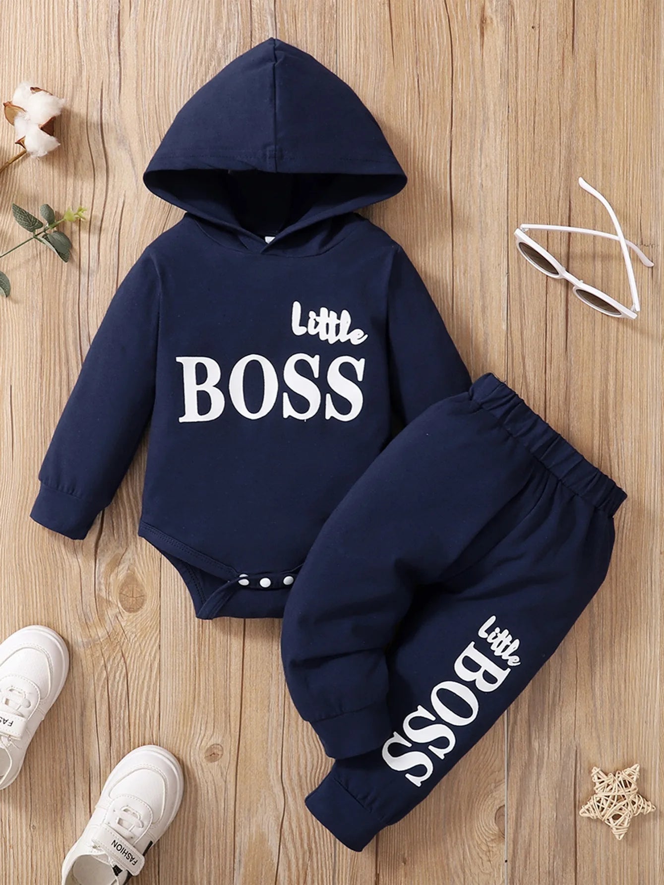 Years Newborn Baby Boy Hooded Suit 2Pcs Set Sweatsuit - BabyHaven