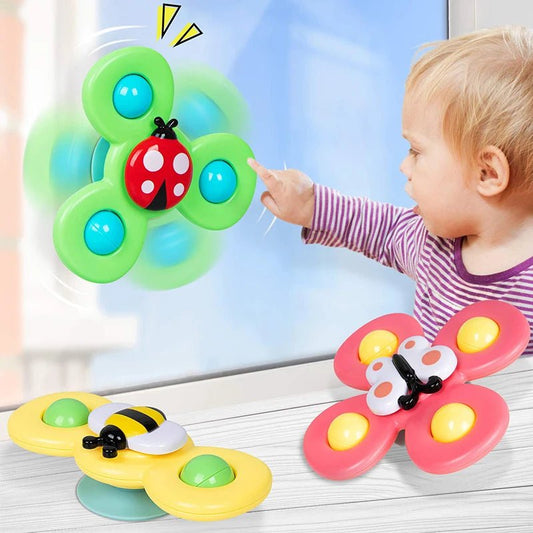 3pcs Baby Cartoon Fidget Spinner Toys Colorful Insect Gyro - BabyHaven