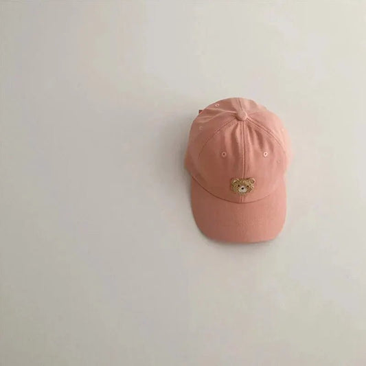 Cute Bear Embroidery Kids Baseball Cap Adjustable Soft Cotton Breathable Sun Hat for Toddler Boys and Girls - BabyHaven