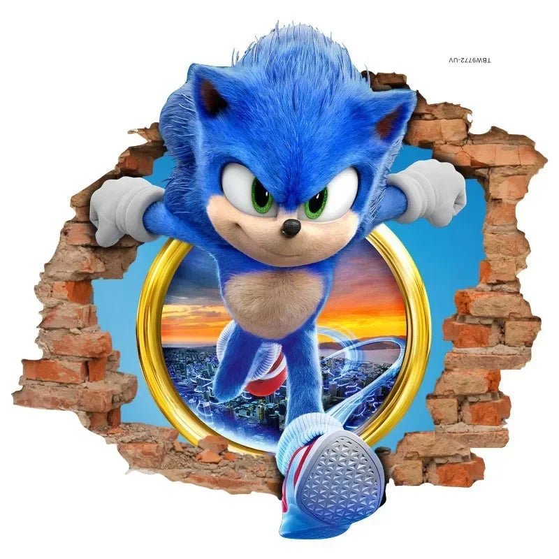 Sonic Cartoon Sticker PVC Wallpaper Game Poster 3D Anime - BabyHaven