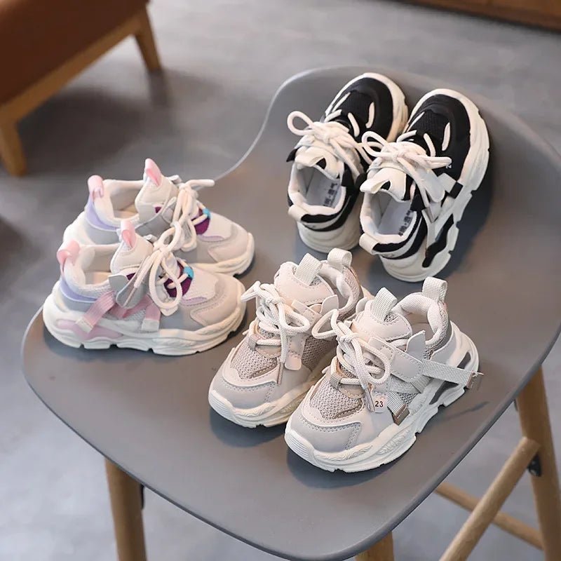 Kids Sport Shoes Fashion Cross - tied Mesh Breathable Boys Sneakers Spring Autumn Children Girls Outdoor Running Shoes - BabyHaven