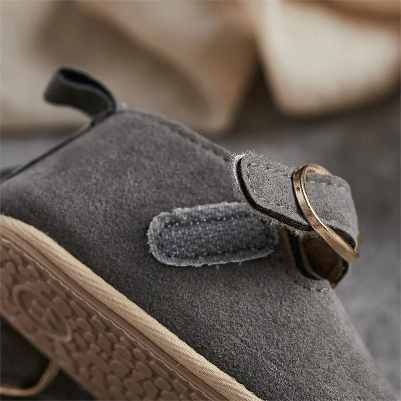 Newborn Baby First Walking Shoes Soft Cow Suede Sole Rubber Non - slip Walking Shoes Newborn Boys Girls Casual Flats - BabyHaven