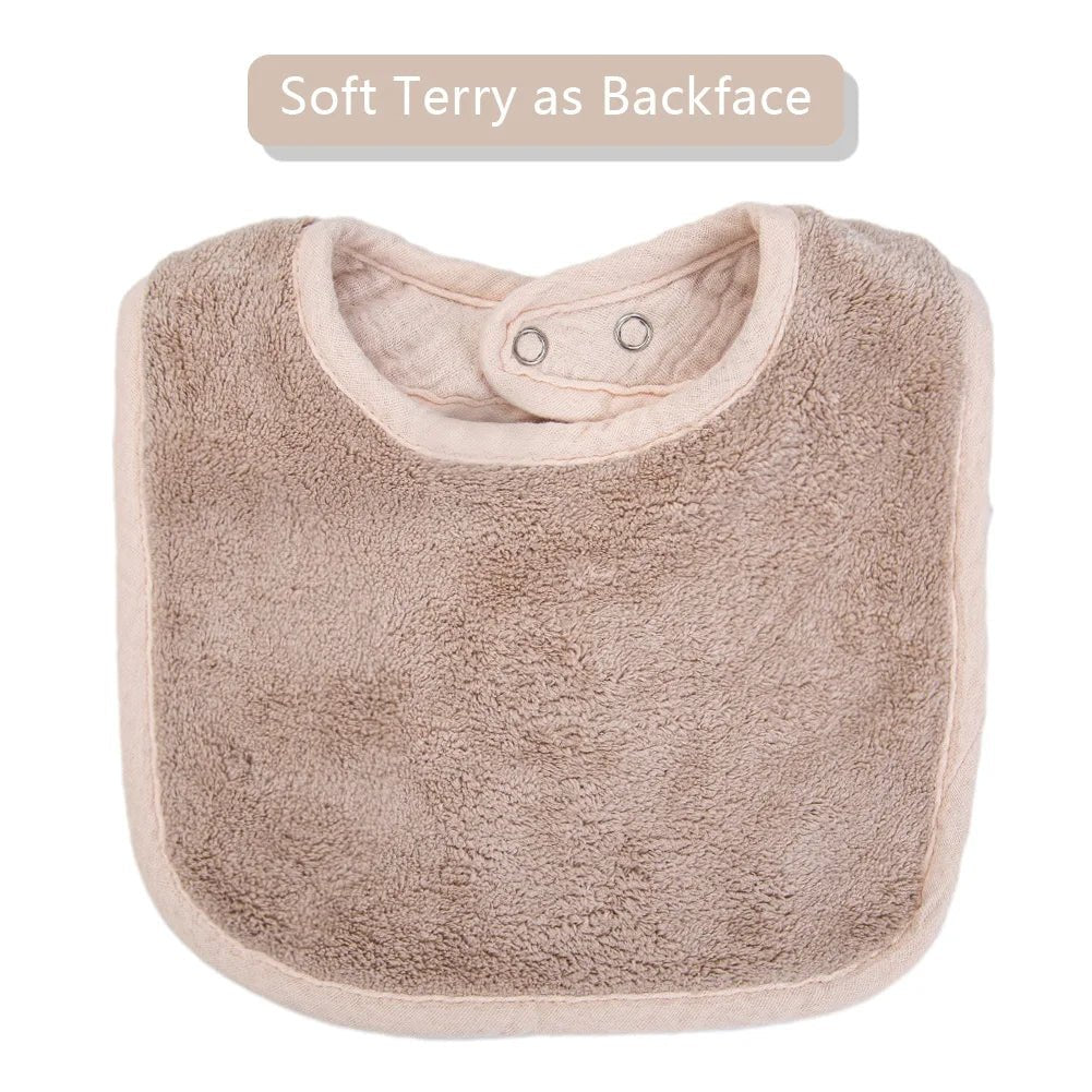 Cute Bear Muslin Cotton Baby Bibs U - Absorbent Pockets - BabyHaven