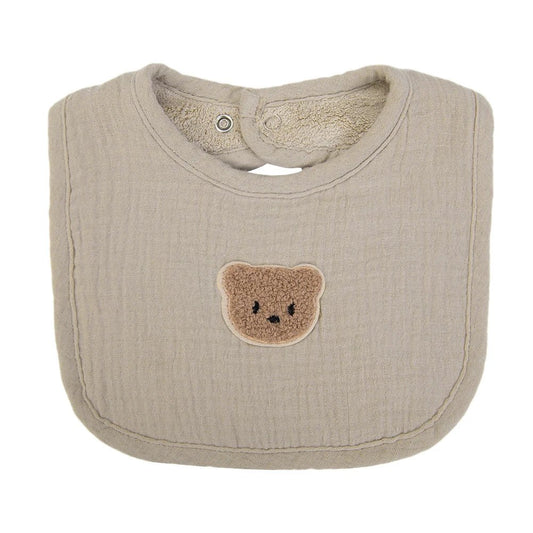 Cute Bear Muslin Cotton Baby Bibs U - Absorbent Pockets - BabyHaven