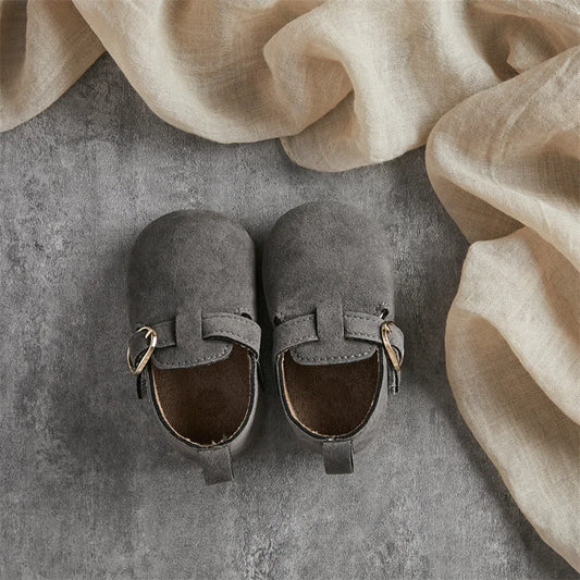 Newborn Baby First Walking Shoes Soft Cow Suede Sole Rubber Non - slip Walking Shoes Newborn Boys Girls Casual Flats - BabyHaven