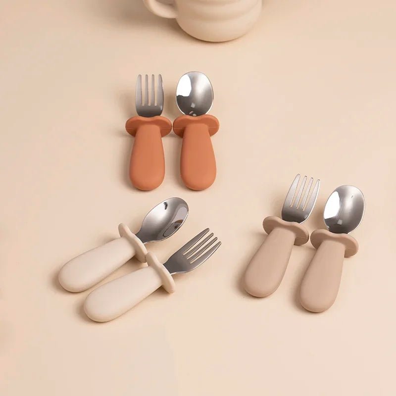 2pcs/Set Baby Tableware Children Utensil Stainless Steel - BabyHaven