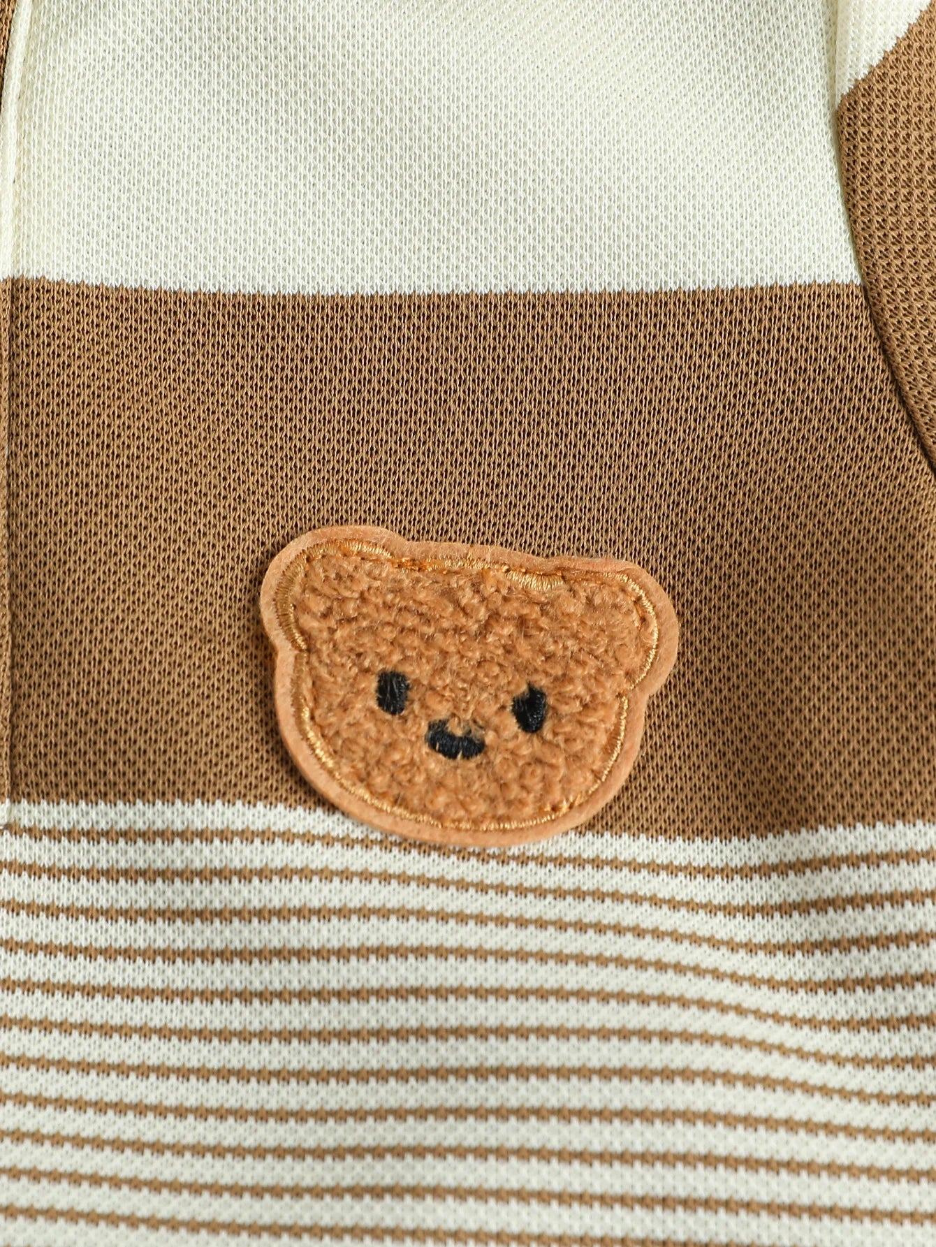 Children's Summer New Arrival Boys Regular Striped Teddy Bear Short T-Shirt and Shorts Casual Sport Two Piece Set - BabyHaven