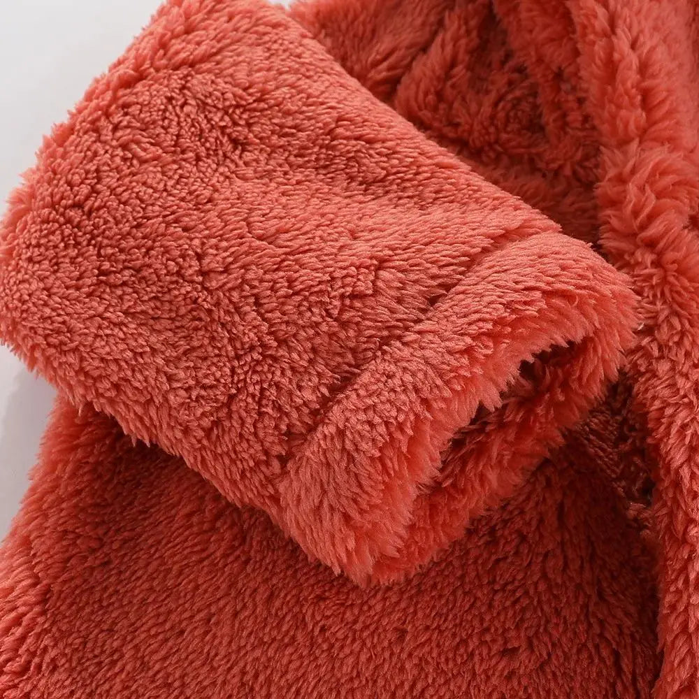 Winter 0-12M Newborn Baby Girls Boys Warm Fleece Bear Ear Romper Jumpsuit Thick Cozy Multi-Color Infant Hooded Jumpsuit