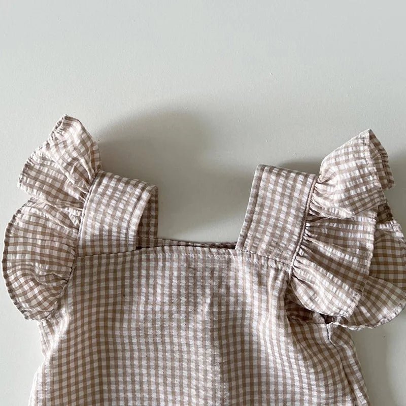 Summer Baby Plaid Clothing Set Toddler Ruffle Tee Set - BabyHaven