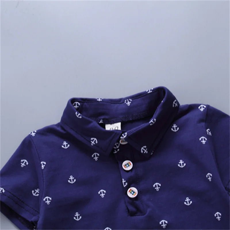 2PCS Baby Set Children's Summer Fashion Boat Anchor Pattern - BabyHaven
