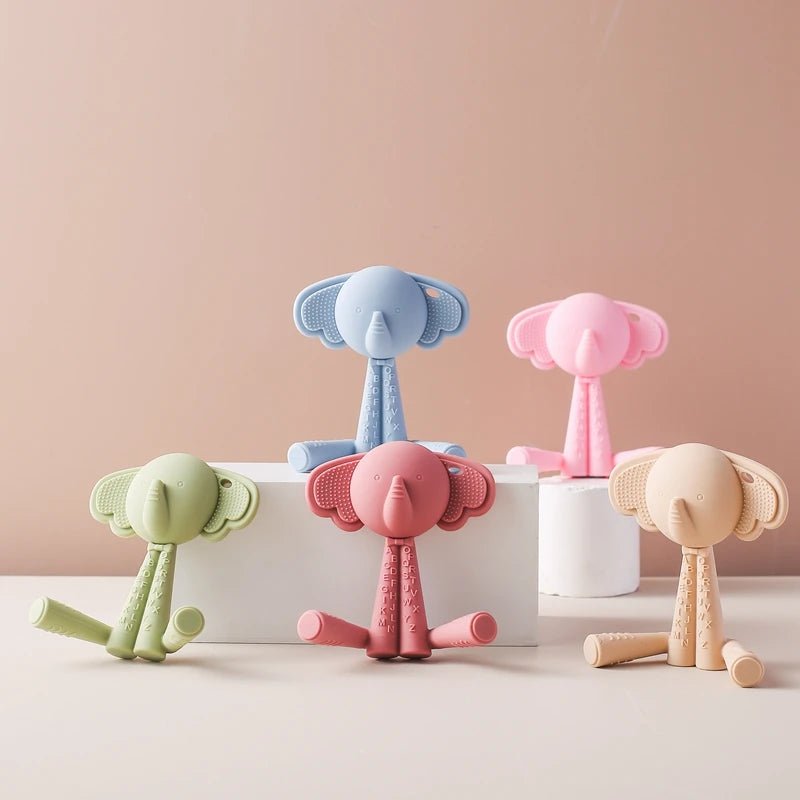 Baby Teether Silicone Teething Toys for Infant Baby Acessories 0 12 Months Baby Silicone Baby Toys Teether Gum Cartoon Rattle - BabyHaven