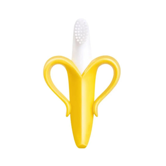 Baby Silicone Training Toothbrush BPA Free Banana Shape Safe Toddle Teether Chew Toys Teething Ring Gift Infant Baby Chewing - BabyHaven
