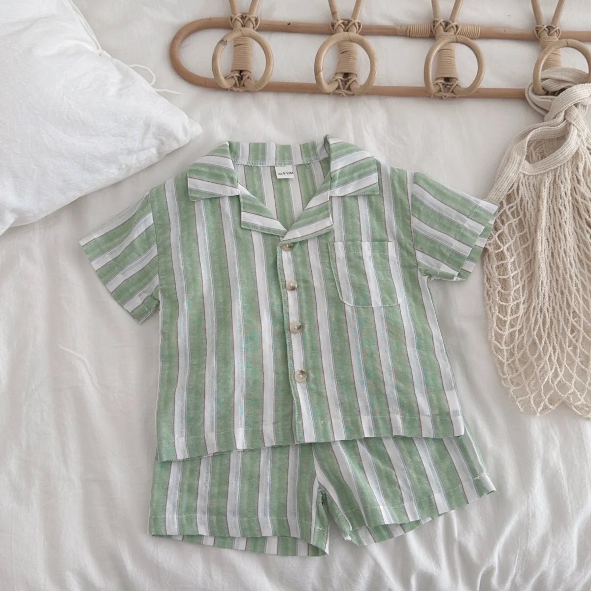 Summer Baby Boys Clothes Set Fashion Leisure Newborn Lapel Striped Shirt and Shorts 0 - 3 Years Children 2 Pieces - BabyHaven