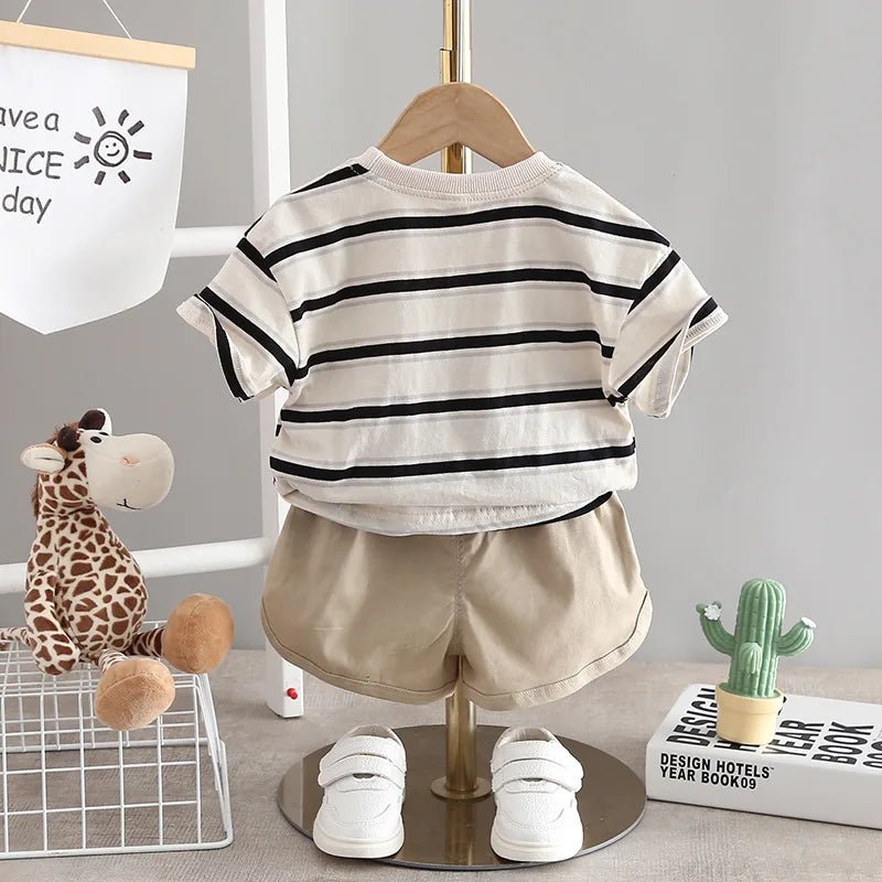New Baby Boys Summer Clothes Outfits Sets Striped T-Shirt Shorts Suits - BabyHaven