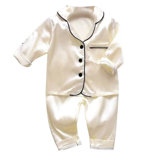Pajamas Set Silk Satin Trousers Set - BabyHaven