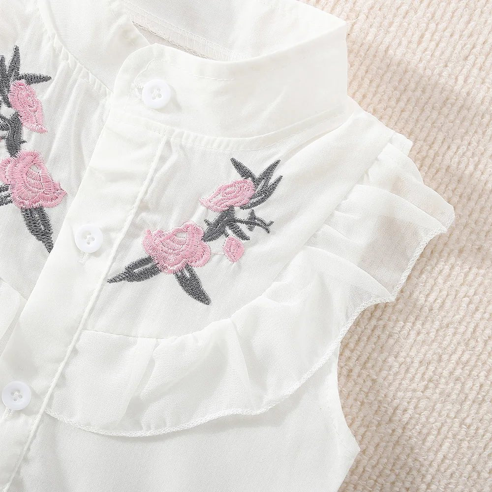 (0 - 3 Years Old) Summer Baby Girl Cotton Flower Top Set - BabyHaven