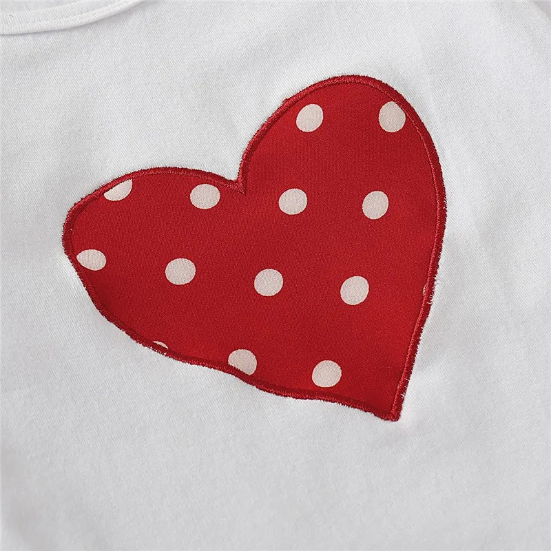 3PCS Newborn Baby Girl Clothes Set Love Heart Long Sleeve Romper+Pant+Headband Fashion Outfits for Toddler Girl 0 - 18 Months - BabyHaven
