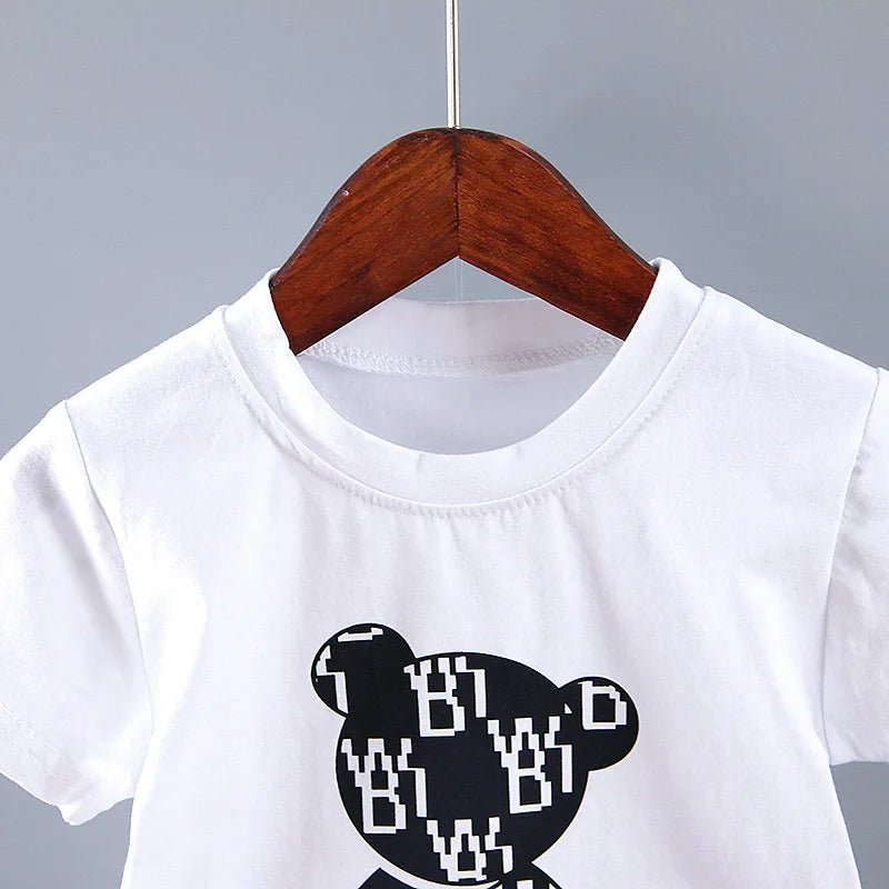 Summer Baby Boy Clothes Luxury Designer Cartoon T-shirts Tops Shorts Outfits Sets - BabyHaven