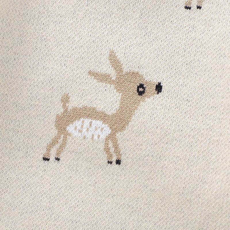 Autumn Baby Rompers for Newborn Boys Girls Cute Reindeer Knit Jumpsuits Playsuits 0-18m Winter Infant Long Sleeve Outfit Clothes