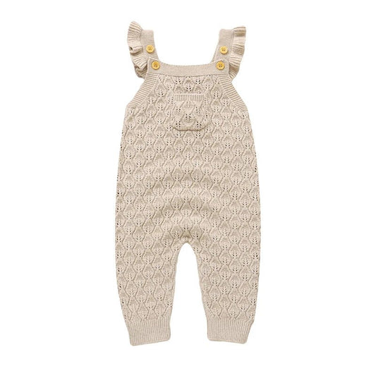 Baby Girls Knit Rompers Sleeveless One Piece Newborn Infant Solid Jumpsuits 0 - 18 Months Toddler Spring Autumn Outfits - BabyHaven