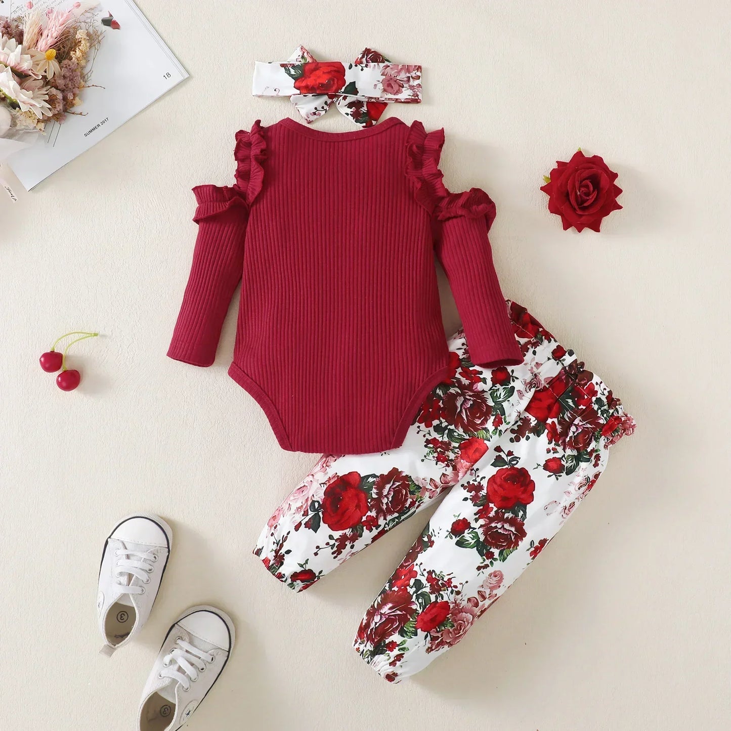 Newborn Baby Girl Clothes Set 3 - 24 Months Floral Outfit - BabyHaven