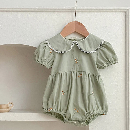 Infant Baby Girls Lace Collar Dress Rompers Family Clothes - BabyHaven