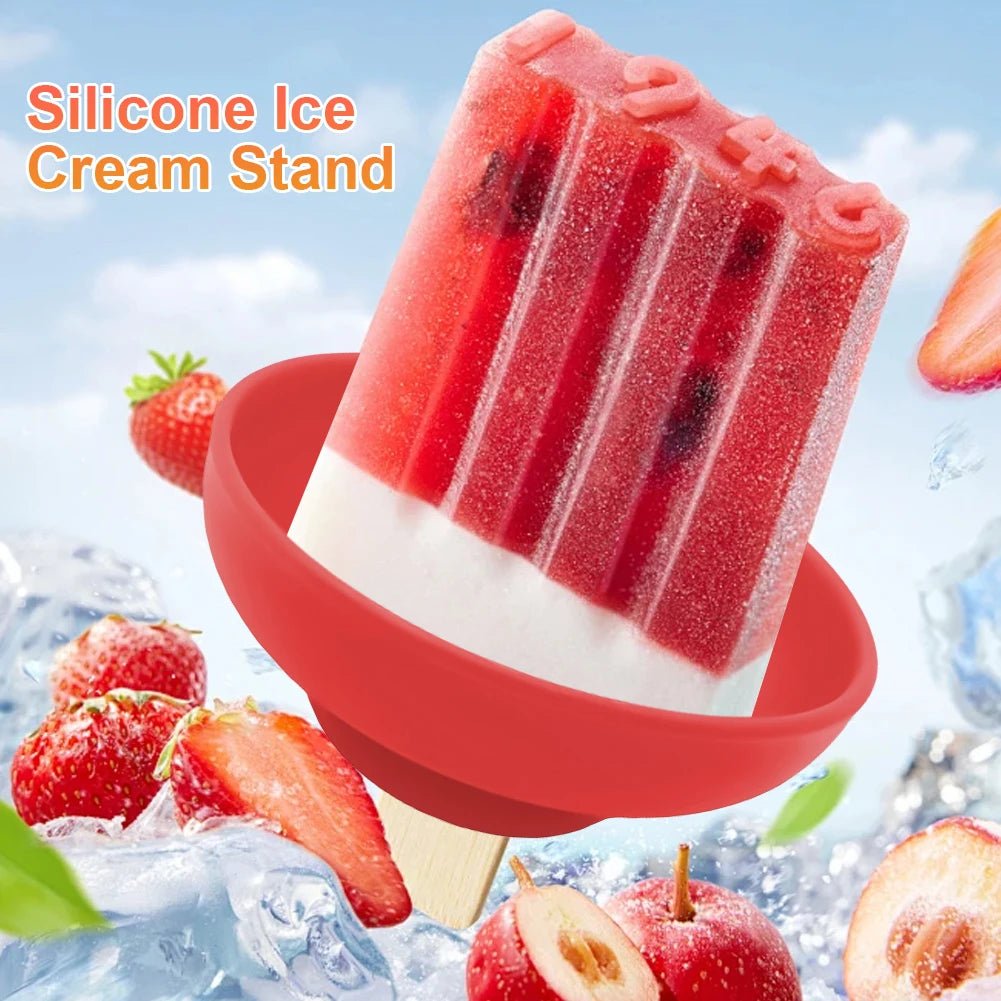 Drip Proof Popsicle Rack Silicone Anti Drip Ice Cream Bracket Reusable Portable Popsicle Protector for Kids - BabyHaven