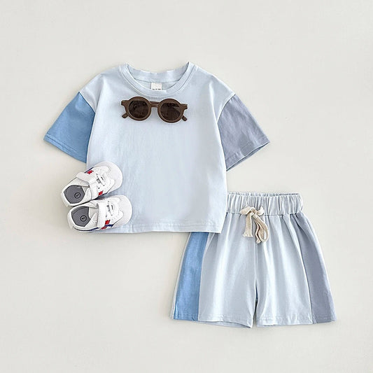 Newborn Baby Boy Set Summer Children Clothes T-Shirt+Pant 2Pcs Kids Solid Short Sleeve Elastic Waist Suit Toddle Girl Clothes - BabyHaven
