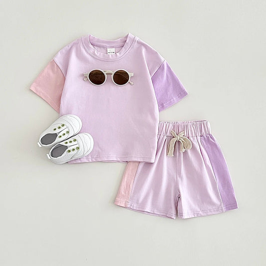 Newborn Baby Boy Set Summer Children Clothes T-Shirt+Pant 2Pcs Kids Solid Short Sleeve Elastic Waist Suit Toddle Girl Clothes - BabyHaven