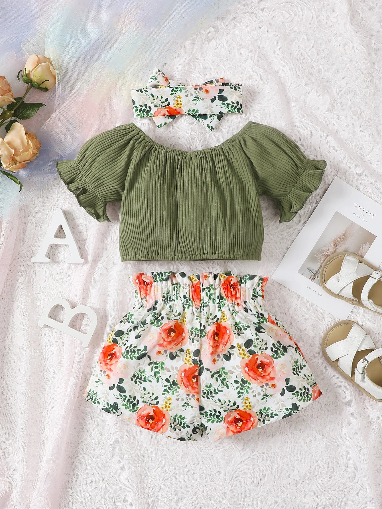 Summer Round Neck Cute Casual Girl 0 - 2 Cotton Set Outfit - BabyHaven