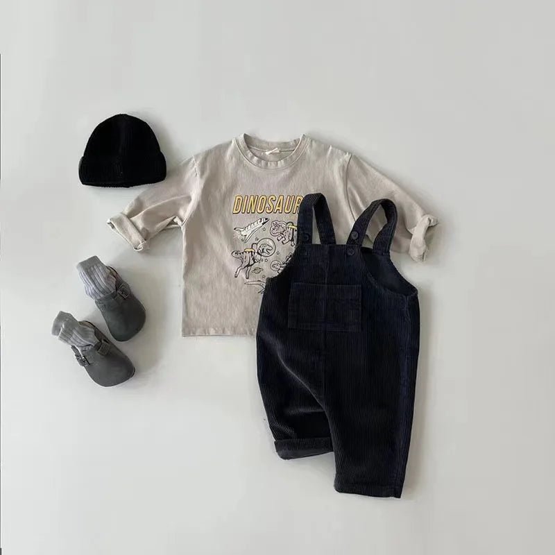 New Spring Toddler Baby Boys Girls Solid Corduroy Suspander Romper Soft Kids Basic Playsuit Jumpsuit Clothing - BabyHaven