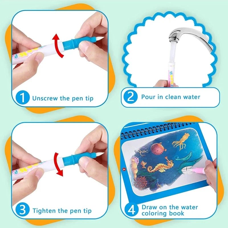Coloring Books Baby Magic Water Book Montessori Toys - BabyHaven