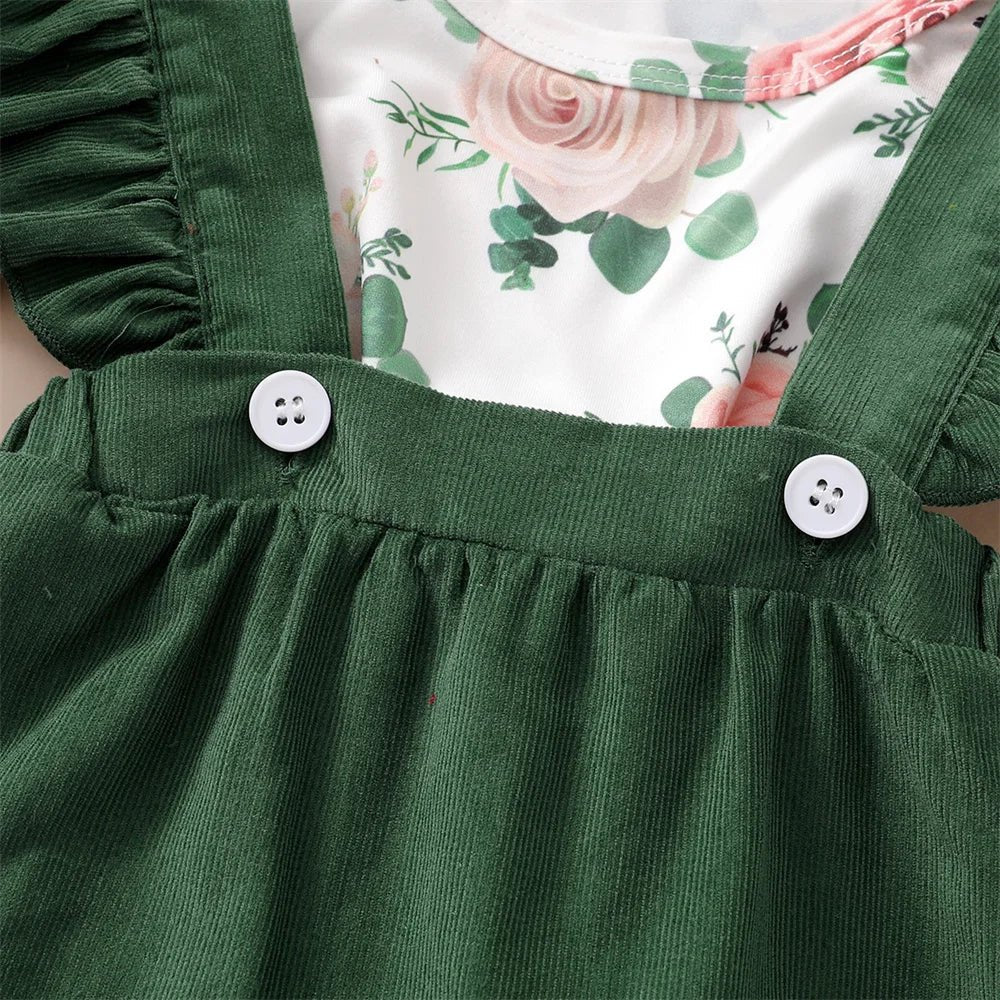 0 - 12Months Newborn Baby Girl 3PCS Clothes Set Floral Outfit - BabyHaven