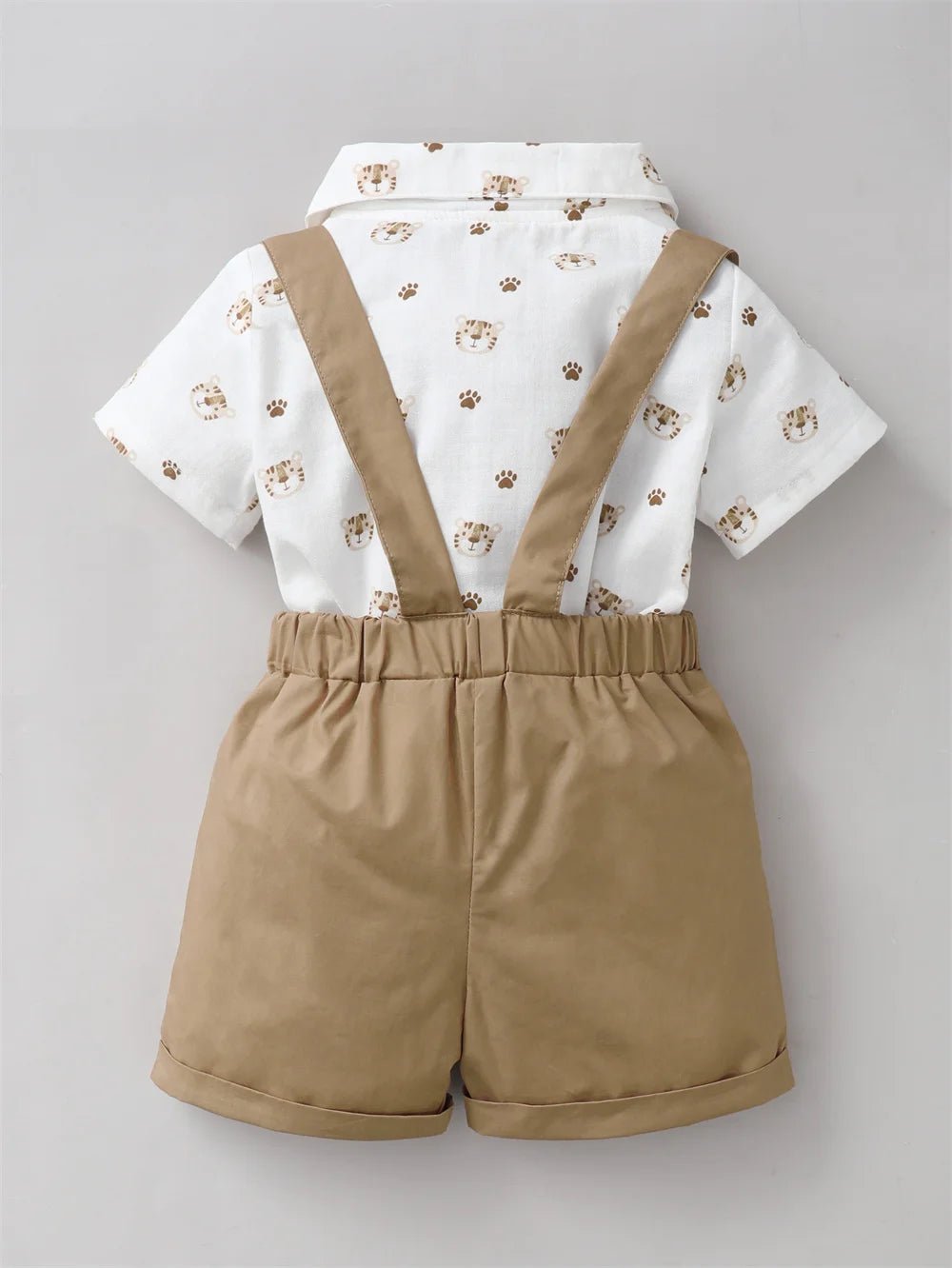 2PCS Infant Boy Clothes Set Tiger Print Short Sleeve Suit - BabyHaven