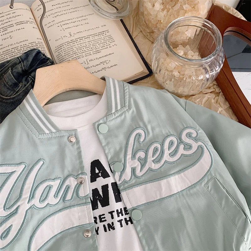 Children's Jackets 2025 Spring Boys Girls Baseball Coats New Kids Embroidered Letters Cardigan Autumn Fashion Outerwear Clothing - BabyHaven