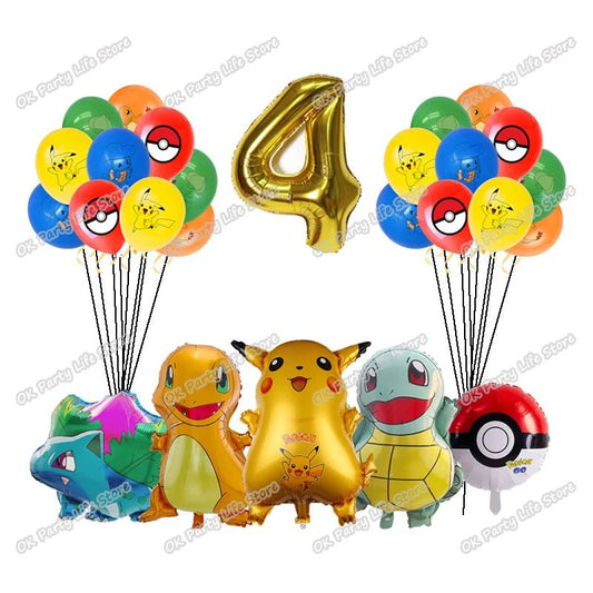 Pokemon Birthday Party Decoration Pikachu Lightning Balloon Set - BabyHaven