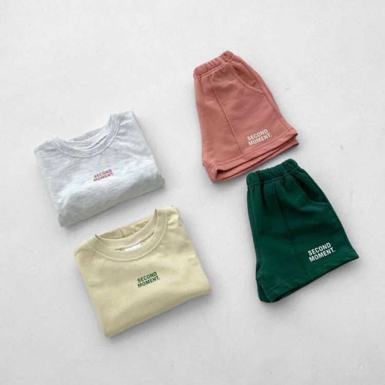 Summer New Baby Short Sleeve Clothes Set Infant Boy Letter Print T Shirts Shorts 2pcs Suit - BabyHaven