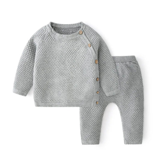 Baby Clothes Sets Ensembles Cotton Spring Newborn Boy Girl Infant Clothing Tops And Pants Knitted Sweater Baby Pajamas Sets - BabyHaven