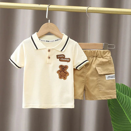 Summer Toddler Baby Clothes Boys Cotton Bear T-Shirt Shorts Set - BabyHaven
