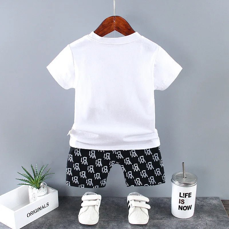 Summer Baby Boy Clothes Luxury Designer Cartoon T-shirts Tops Shorts Outfits Sets - BabyHaven