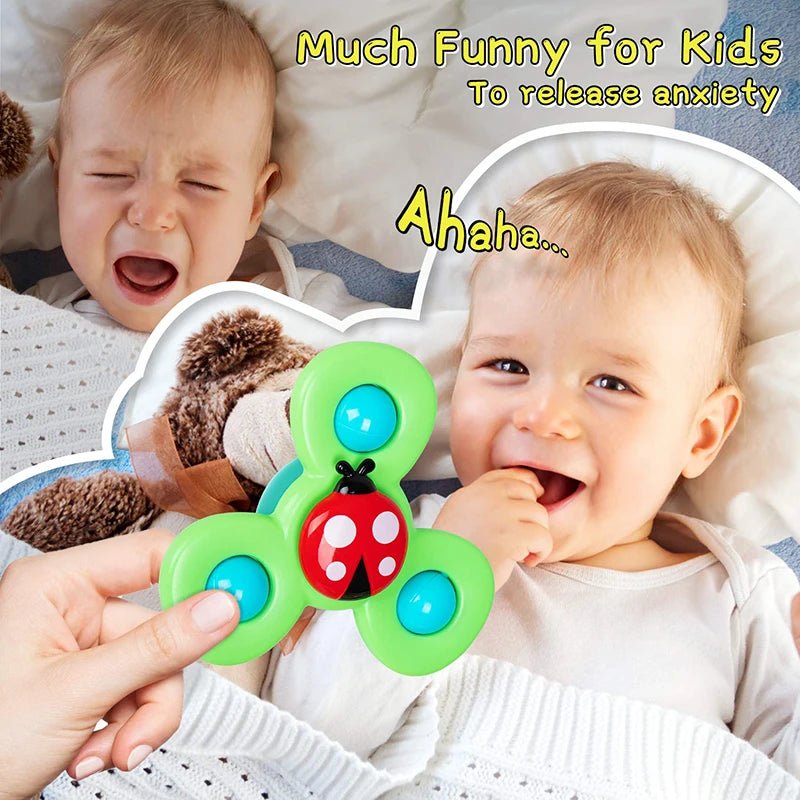 3pcs Baby Cartoon Fidget Spinner Toys Colorful Insect Gyro - BabyHaven