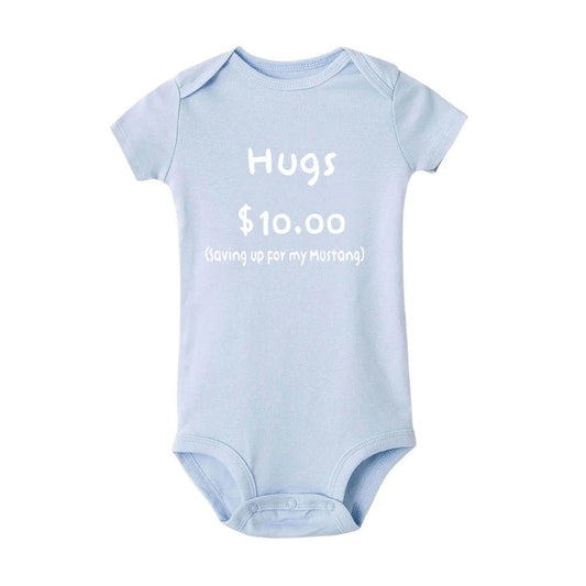 Summer Newborn Jumpsuit Hugs 10 Saving Up for My Mustang Funny Infant Bodysuit Baby Boy Girl Letter Print Playsuit - BabyHaven