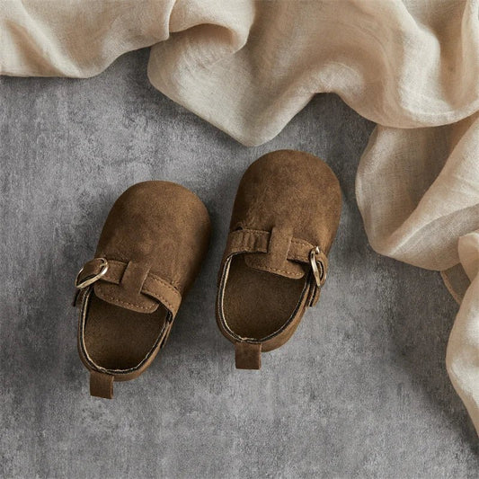 Newborn Baby First Walking Shoes Soft Cow Suede Sole Rubber Non - slip Walking Shoes Newborn Boys Girls Casual Flats - BabyHaven