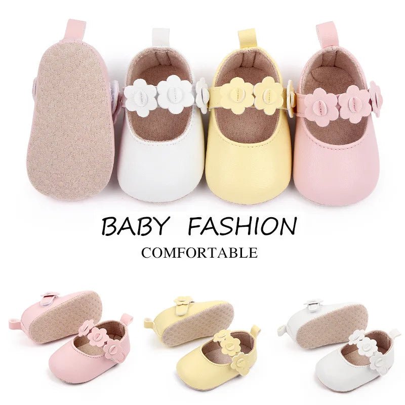 0 - 2 Years Baby Girls PU Leather Shoes Spring Autumn Flower - BabyHaven