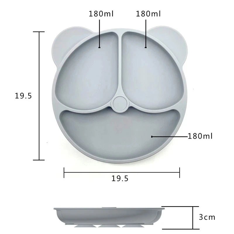 Baby Safe Silicone Dining Plate Suction Cartoon Bowl - BabyHaven