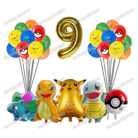 Pokemon Birthday Party Decoration Pikachu Lightning Balloon Set - BabyHaven