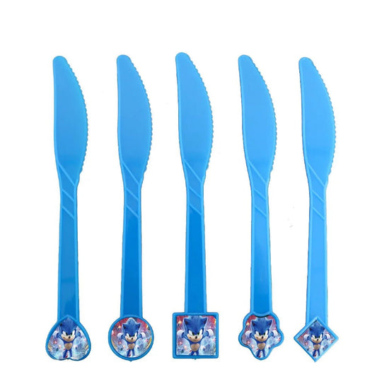 Cartoon Sonics Party Supplies Disposable Plates Tablecloth Cake Topper Banner for Kids Birthday Decor - BabyHaven